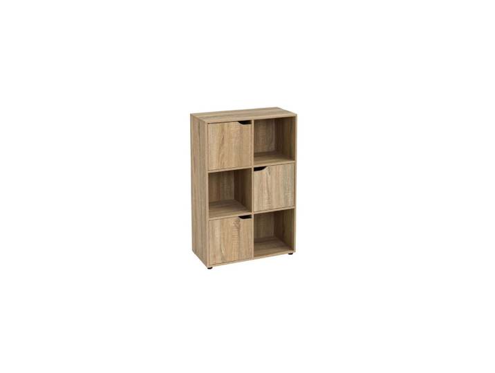 Étagère basse en bois MDF 6 casiers 3 portes