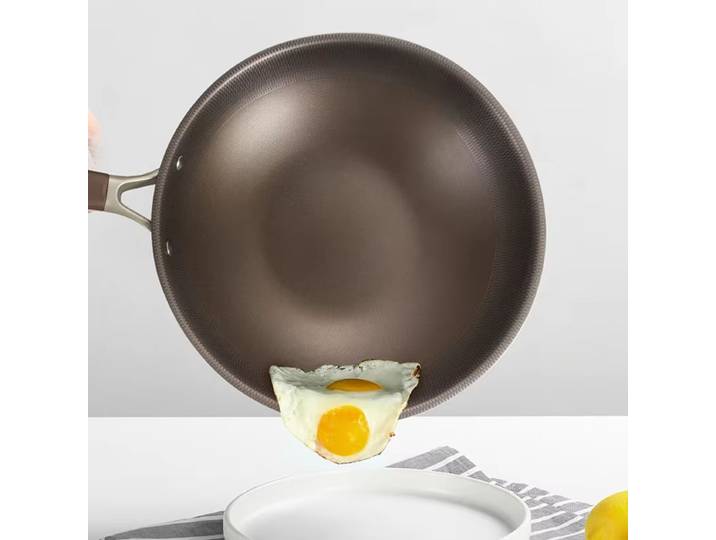 Poêle à frire Wok en titane et acier inoxydable, Pot antiadhésif non revêtu, ustensiles de cuisine domestique, poêle à gaz à Induction, casserole spéciale