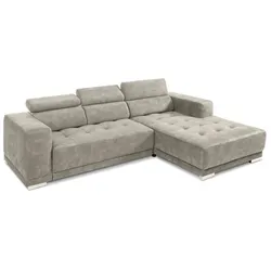 SOMETA Ecksofa Cocoon Stoff Grau Stein