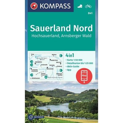 KOMPASS Wanderkarte 841 Sauerland Nord, Hochsauerland, Arnsberger Wald 1:50.000, Sonstige von , KOMPASS Freytag & Berndt, 978-3-99121-702-2
