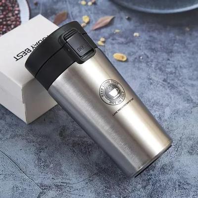Uplifted Finds 304 Stainless Steel Double Wall Vacuum Mug Leak Proof Thermal Flask 500 Ml silver