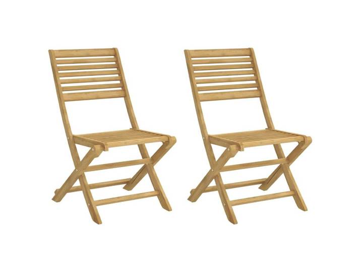 furnicato Gartenstuhl 2x Echtholz hell 48,5x61,5x87 cm mit Klappfunktion (2 St), Sitzgruppe mit Latten-Design für Trockenheit und einfache Lagerung