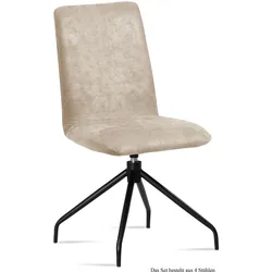 ESSZIMMERSTUHL drehbar (4er-Set) Divona 47x92x60 Schwarz/Natur