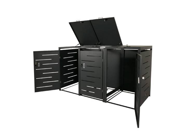MCW Mülltrennsystem MCW-E83-3, Belüftungsschlitze, abschließbar, von oben zu öffnen