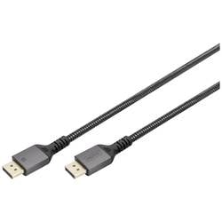 Digitus DisplayPort Anschlusskabel DisplayPort Stecker 1 m Schwarz DB-340201-010-S dreifach geschirmt, Flexibel, Halogenfrei, Rund DisplayPort-Kabel