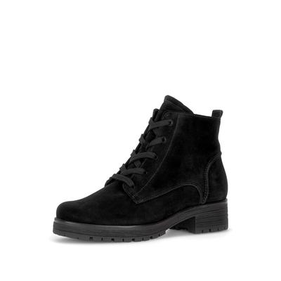 Schnürstiefelette GABOR "Schnürstiefelette", Damen, Gr. 38, schwarz, Schuhe Schnürstiefelette