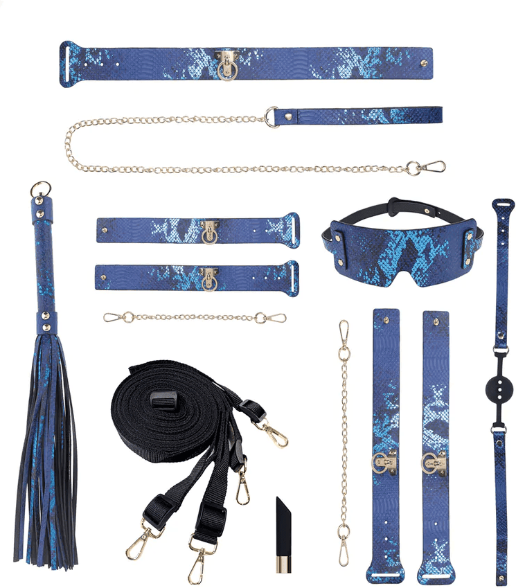 Ouch Kit Bondage avec Sac - Collection Florence - Bleu