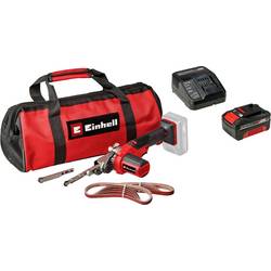 Set bestehend aus Einhell Akku-Bandfeile TE-BF 18 Li-Solo Akku-Bandfeile und Einhell Power X-Change Start-Kit 18V 4Ah 4461000+4512042