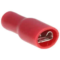 RS PRO Flachsteckhülse vollisol. 4,8x0,5mm rot, Elektronikkabel + Stecker, Rot