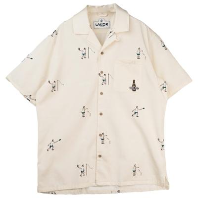 LAKOR - Sport Cola Campingsport Short Sleeve Shirt - Hemd Gr M beige/weiß