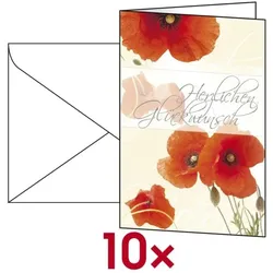 Sigel Glückwunschkarten »Mohnblumen« A6 10 Stück, 11.5x17 cm