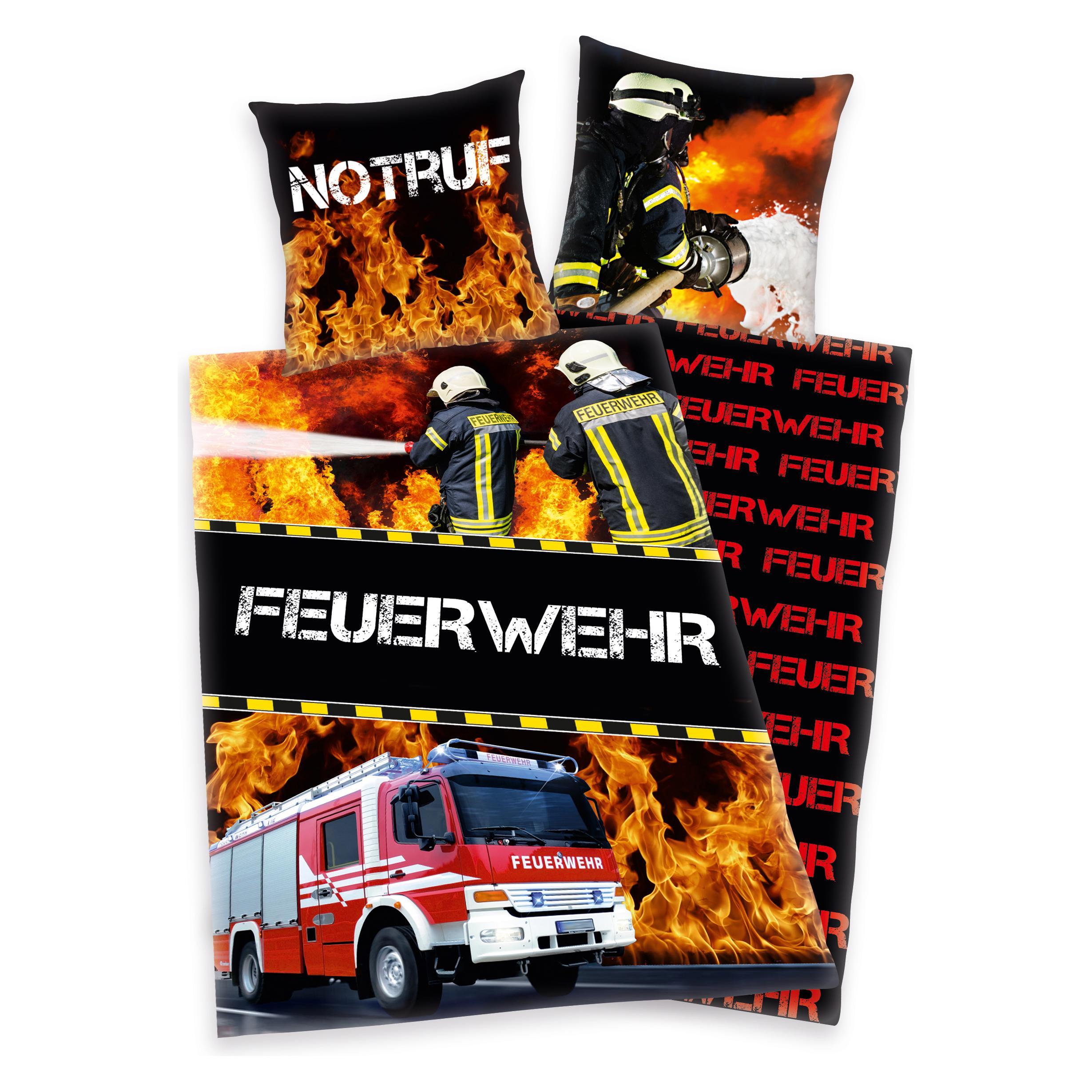Herding Feuerwehr Bettwäsche (140 x 200 cm, 70 x 90 cm) (B01MXJAM73)