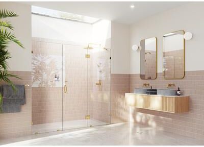 "Glass Warehouse 78"" x 90.25"" Frameless 3 Panel Inline Shower Door"