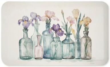 "Stupell Pastel Toned Iris Vases Printed Anti-Fatigue Floor Mat, design by Svetlana Aleynikova, 30""x18"""