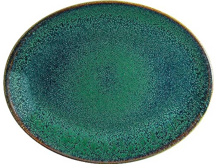 Bonna 6x Servierplatten Speiseteller Essteller Platte Porzellan Geschirr oval Grün Braun Ore Mar Moove 36x28cm