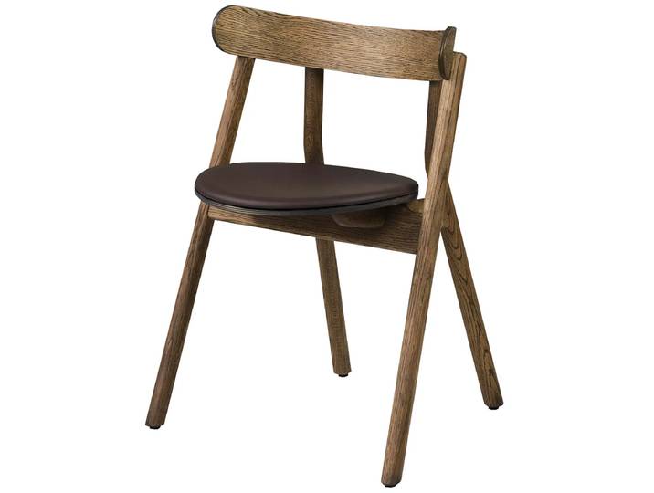 Northern Chaise Oaki assise en cuir Chêne fumé