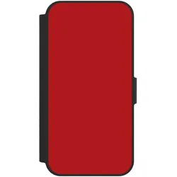 Nivocase Klapphülle für Apple iPhone 16e Handyhülle aus Kunst Leder NIVOflip schwarz Farbe Rot einfarbig (Apple iPhone 16e), Smartphone Hülle, Rot, Schwarz
