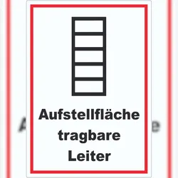 HB-Druck Aufkleber Aufstellfläche tragbare Leiter A2 (420x594mm)