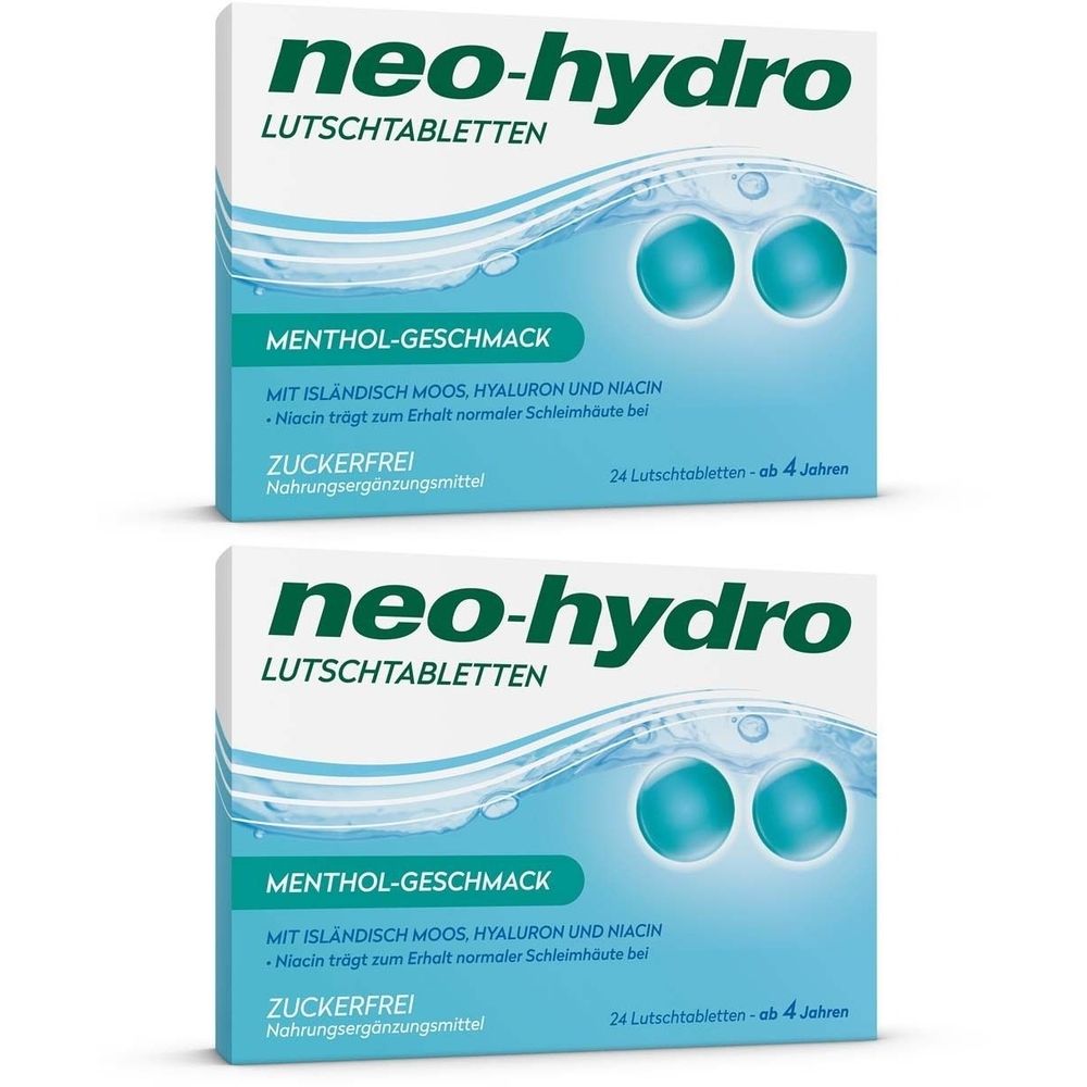 Neo-Hydro Lutschtabletten Menthol zuckerfrei 2x 2x24 St