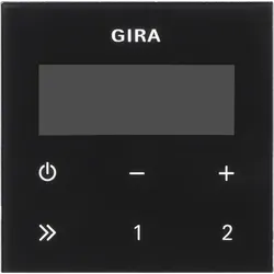 Gira 248005 Bedienaufs. UP-Radio RDS System 55 Schwarzglasoptik