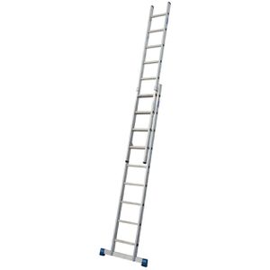 Krause Schiebeleiter Stabilo, 133274, 2 x 9 Sprossen, 2-teilig, Arbeitshöhe: 5,25m