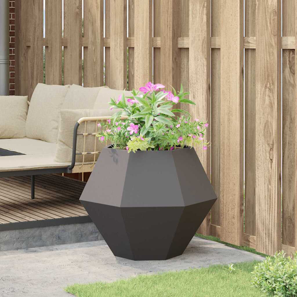 Metro Planter Steel Black 60cm H x 75cm W x 75cm D