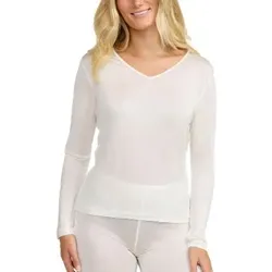 Damella Silk Long Sleeve Elfenbein Seide Medium Damen