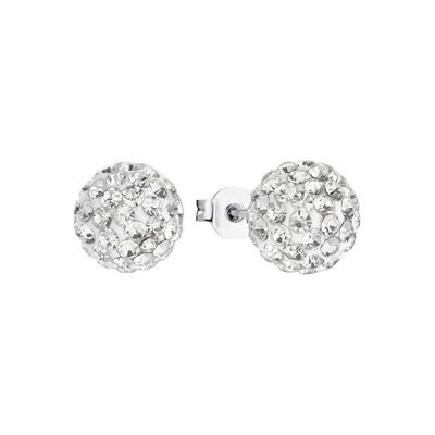 Paar Ohrstecker AMOR "2016405", silber (silberfarben, kristallweiß, kristallweiß), Ohrringe, Damen, Silber 925 (Sterlingsilber), mit Kristallglas