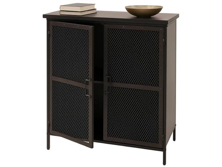 Mendler Apothekerkommode HWC-O79 Vintage Shabby-Look, Metalloptik Schrank, Highboard, Staufächer, 94x80x35cm