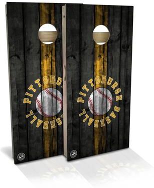 Skip's Garage Pittsburgh Baseball Outdoor Cornhole Board Set
