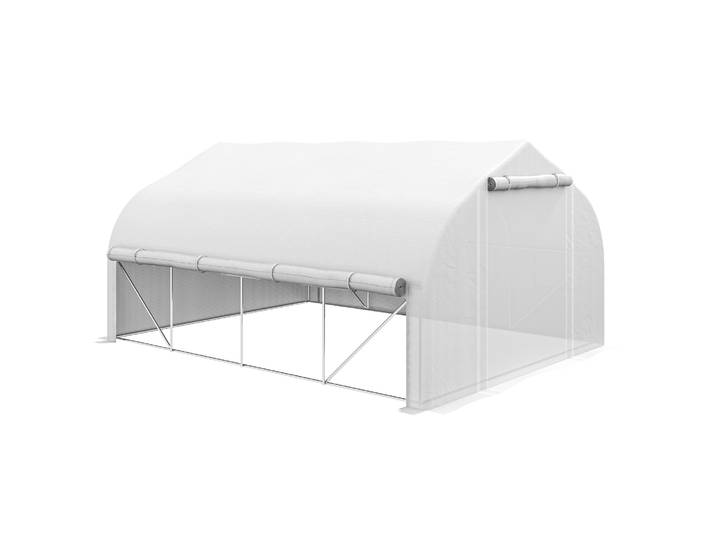 Serre tunnel Outrsunny 4x3x2 m avec porte en filet et 8 fenêtres blanches