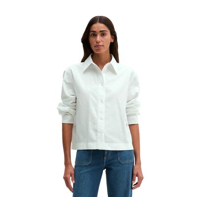 Langarmbluse MARC O'POLO "aus Organic Cotton", Damen, Gr. 32, weiß, Obermaterial: 100% Baumwolle, unifarben, regular fit bauchfrei, Manschette, Blusen