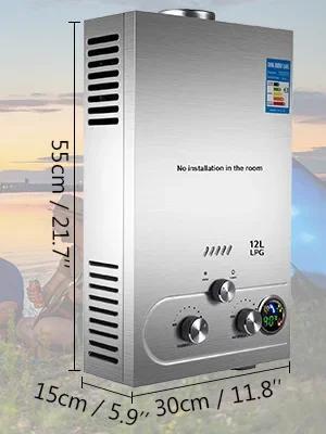 LPG-Wasserheizer, einstellbare Leistung, Wandmontage-Design, 12L