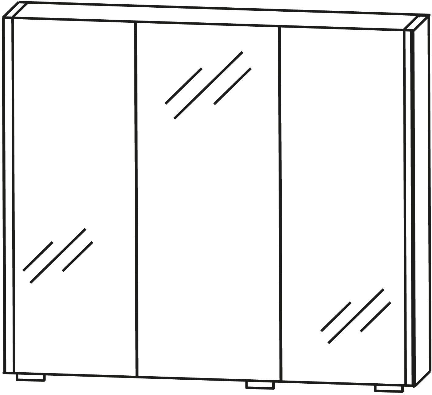 Puris Linea Spiegelschrank 70 cm mit 2 LED-Beleuchtungsprofilen