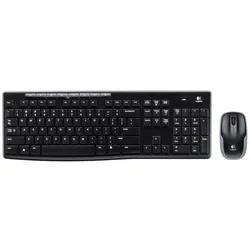 Logitech Mk270 (Eng. Int., Kabellos), Tastatur, Schwarz
