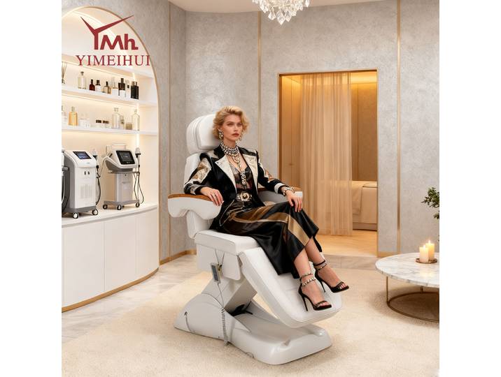 Meubles de Salon blanc 3 moteurs traitement cosmétique électrique Table de Massage chaise esthétique lit de beauté électrique