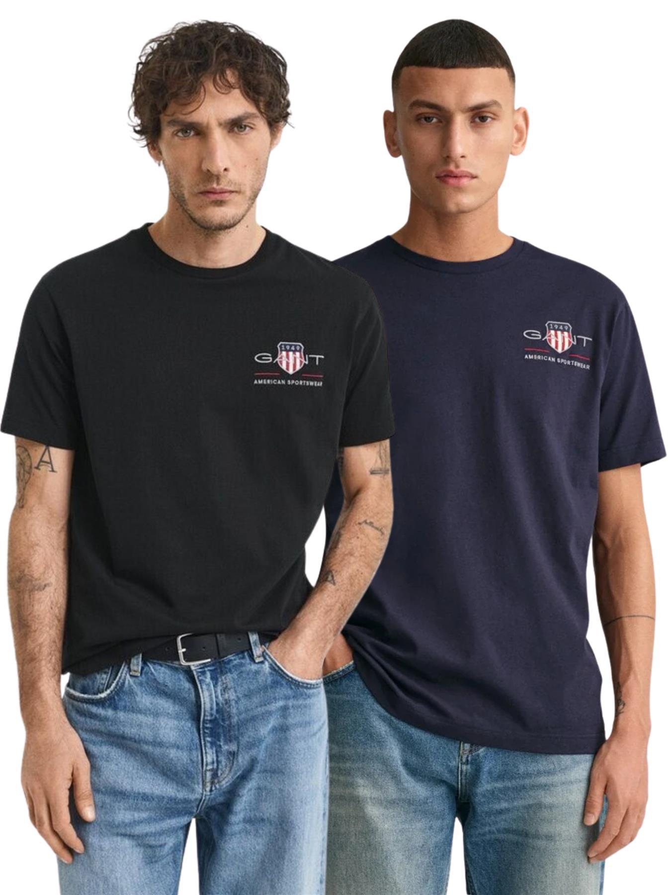Gant | 2er Pack Herren T-Shirt mit gesticktem Archiv-Schild