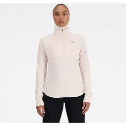 NEW BALANCE Damen T-Shirt NB Heat Grid Half Zip, Größe M in Pink Pink