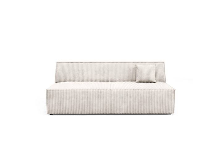 BETTSOFA TESSO Creme Kordstoff mit Schlaffunktion