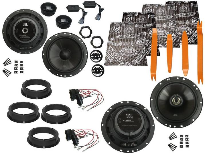 DSX JBL Boxen für VW Scirocco 3 Bj 08-17 Tür Vorn hinten Dämmmatte Bügel Auto-Lautsprecher (150 W)