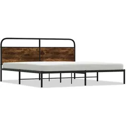 vidaXL Metallbett ohne Matratze Räuchereiche 180x200 cm