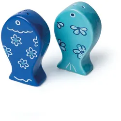 Excelsa Salz Und Pfefferstreuer Ocean Keramik 2X7,5X3,5 Cm Blau
