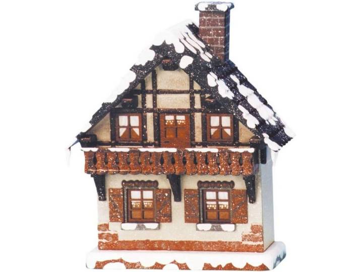 Original Hubrig (Hubrig Volkskunst GmbH) Sammelfigur Winterkinder Haus Balkon, elektrisch beleuchtet, Höhe 14cm #400h0003, Handwerkskunst original Erzgebirge
