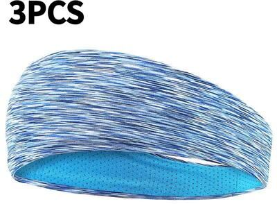 Market Central Sport Sweatbands For Men Women Elastic Headbands For Yoga Workout Running blue
