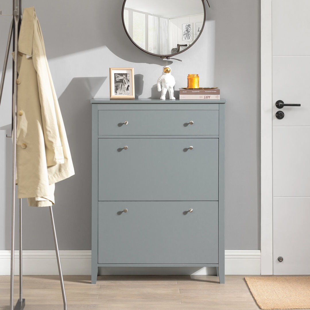 ClassicLiving 12 Pair Shoe Storage Cabinet Heather Grey 12