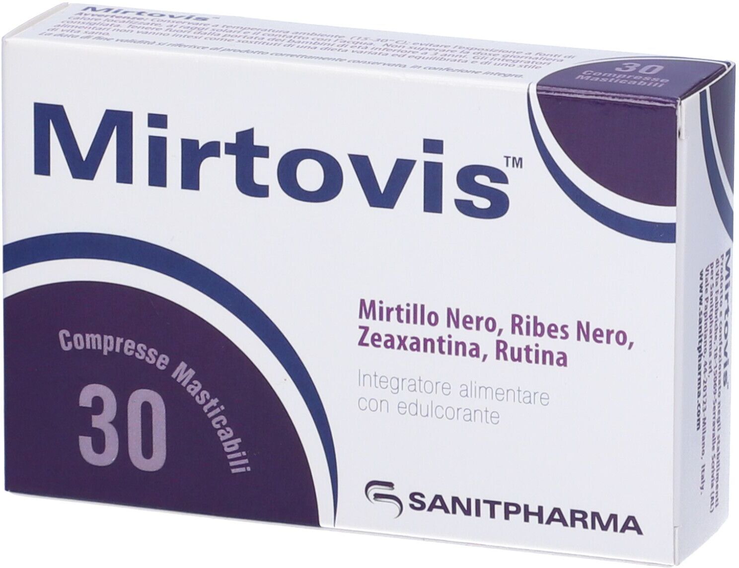 SANITPHARMA Srl Mirtovis, 30 Compresse Masticabili