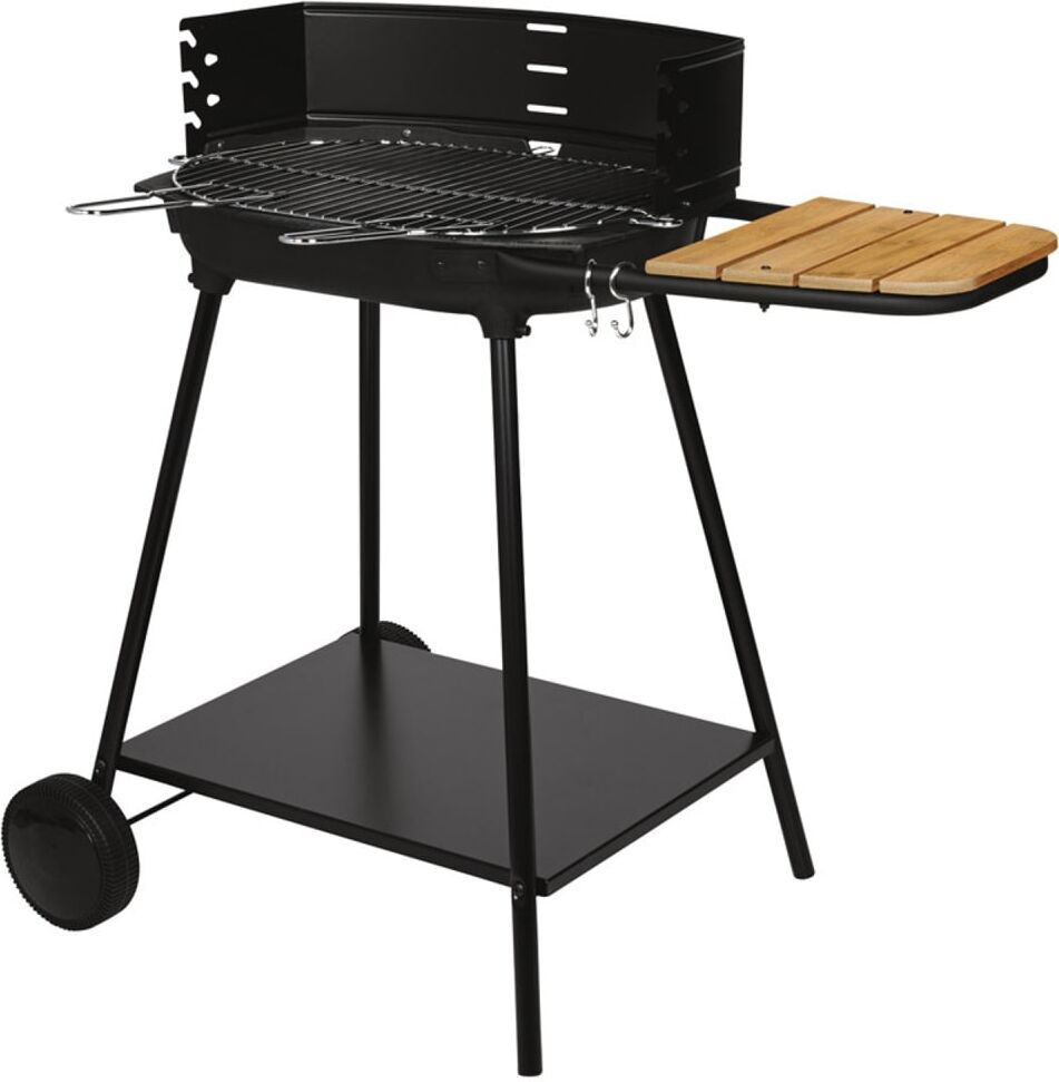 Somagic Barbecue à charbon sur chariot avec cuve en fonte, basilic Noir 89x19x89cm