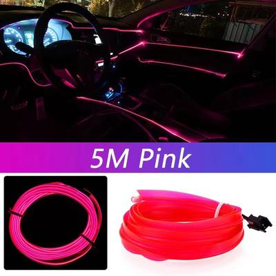 Inspired Finds 16.40ft USB Powered Car Interior LED Strip Light Flexible Neon Ambient Lighting pink usb Drive