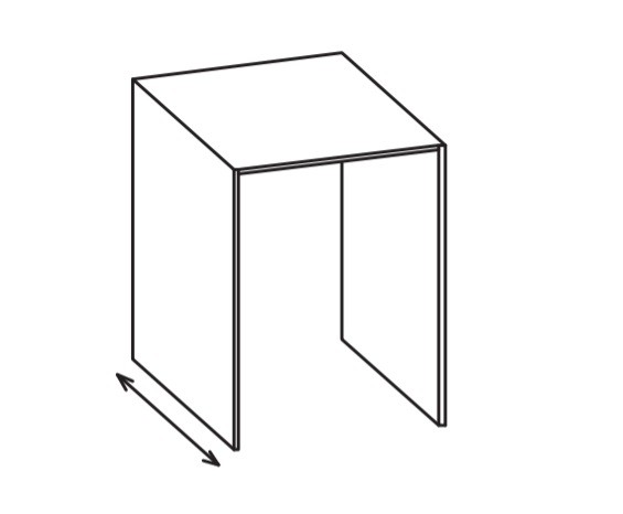 Artiqua 400 tiefenvariabler Waschmaschinenumbau, Graphit Struktur quer, 400-WAUB-1-66-401 400-WAUB-1-66-401