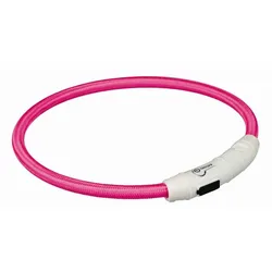 Trixie Flash Leuchtring USB pink | M-L 45 cm/7 mm